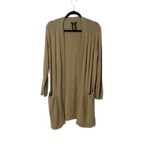 Premise Tan Open Front Lightweight Long Cardigan Size M